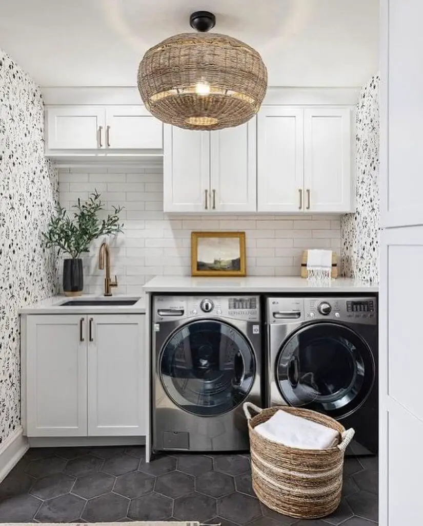 countertop shelving in laundry room