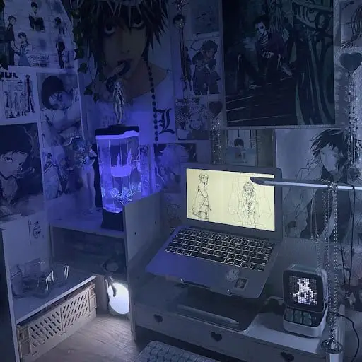 cyberpunk anime room idea