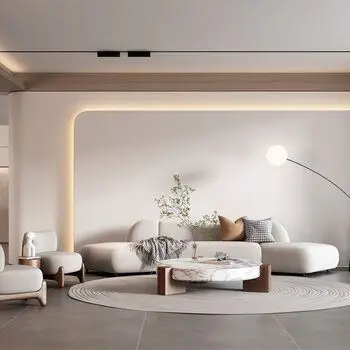 white accent wall idea with warm lighting