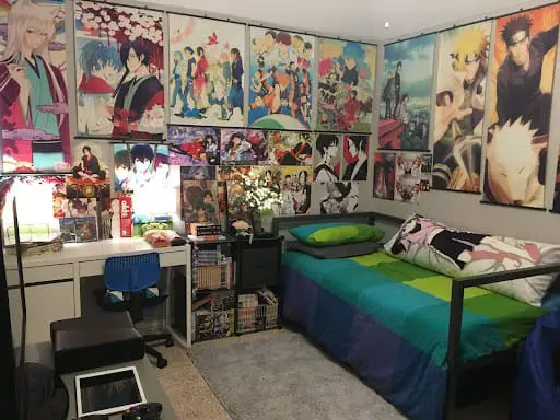 maximalist anime bedroom idea