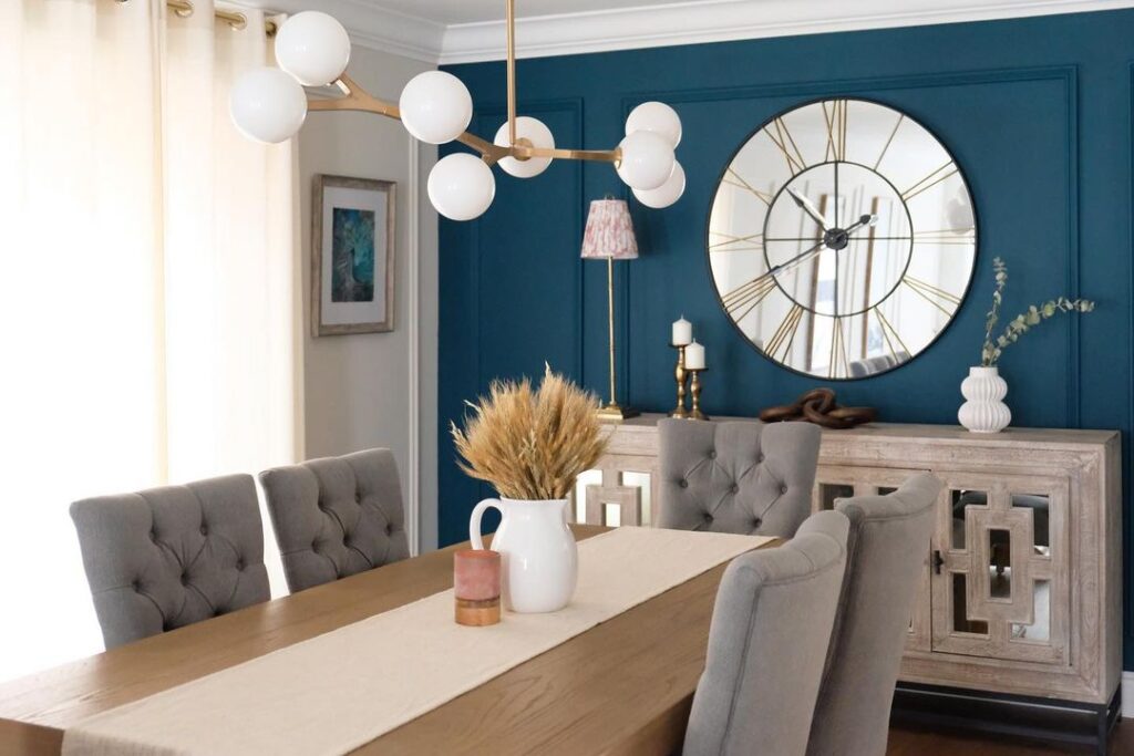 dining room mirror clock idea