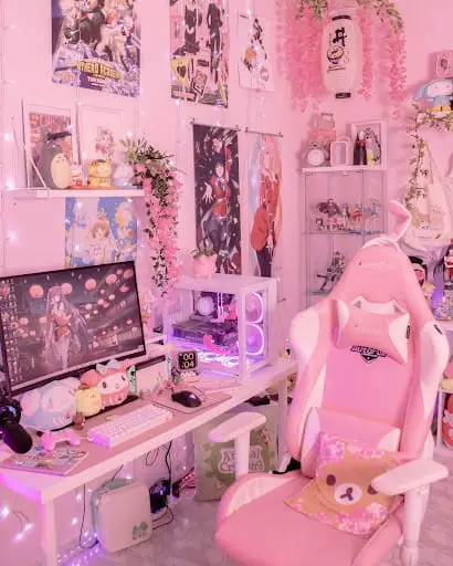 floral anime bedroom idea