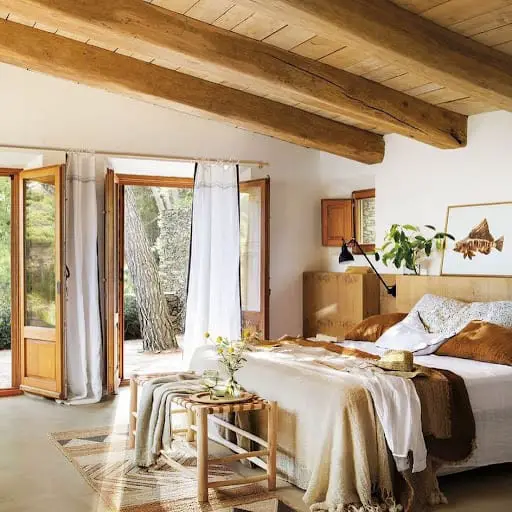 Scandinavian styled cabin bedroom idea