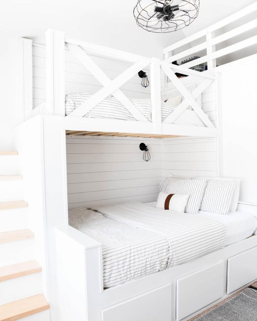 kids' bedroom with shiplap design