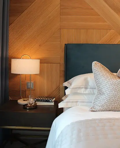 teal cabin bedroom idea