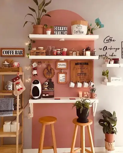 color block coffee station idea