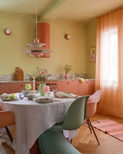danish pastel dining room idea