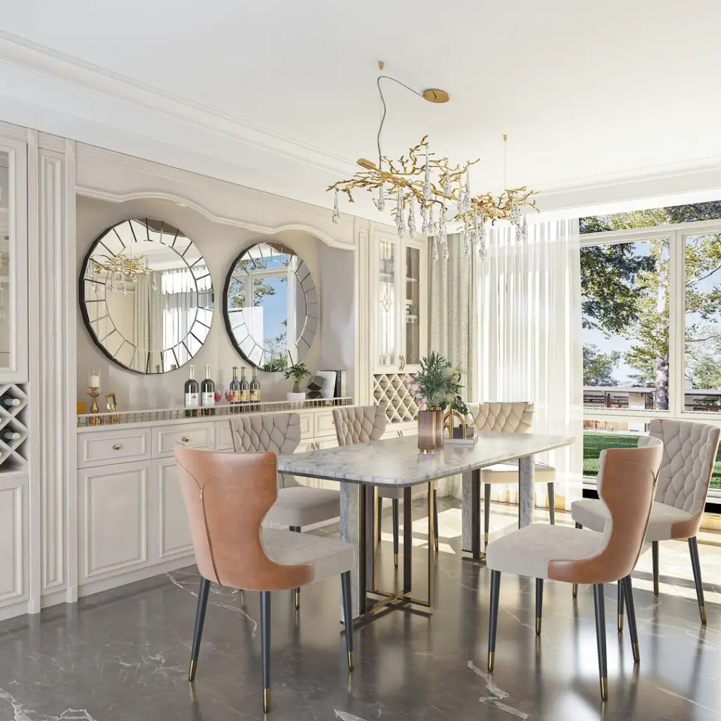 two mirror ideas in dining room