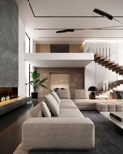 japandi gray living room