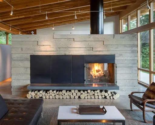 rustic modern fireplace design