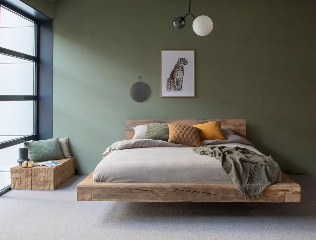 sage green japanese bedroom idea