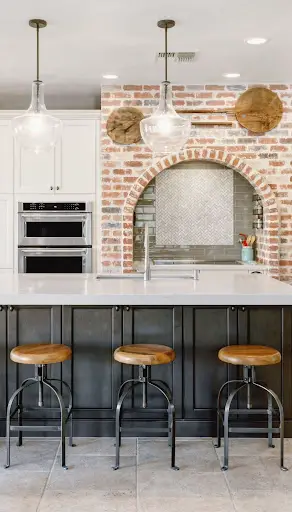 brck archway design in kitchen