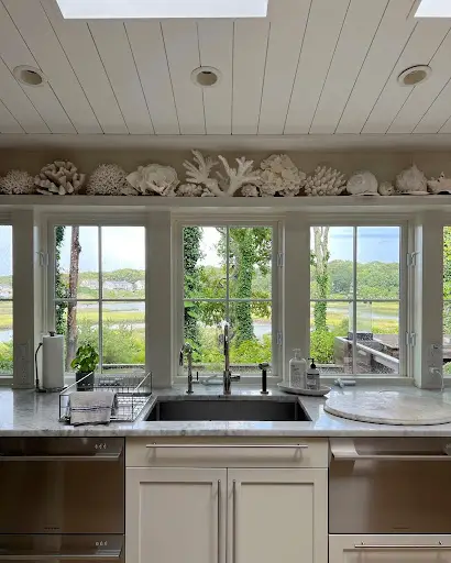 coral decor in the kitchen