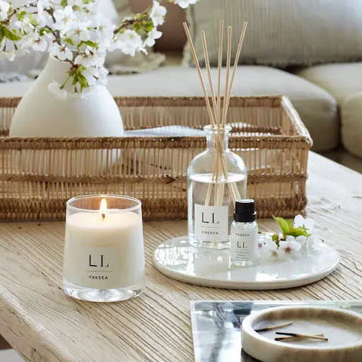 coffee table decor with aromatherapy