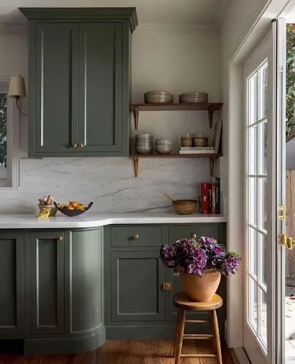 open shelving in the kitchen