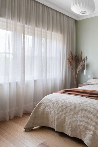 glam bedroom sheer drapes