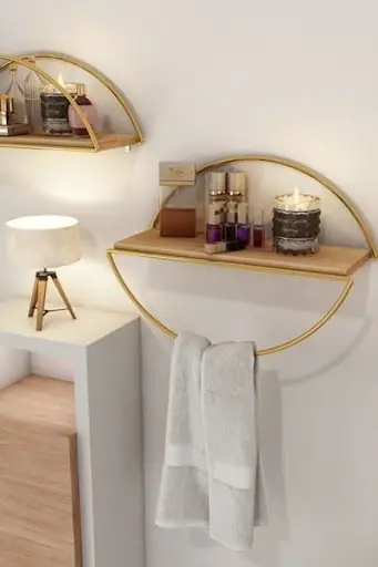 gold shelf idea for bathroom