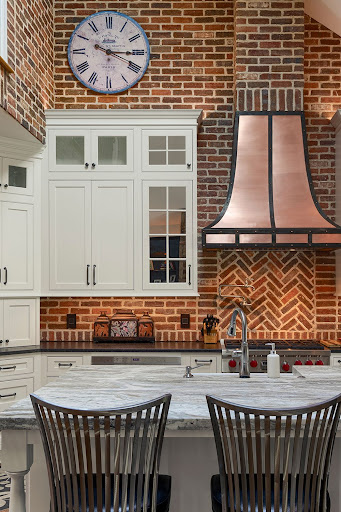 patterned brick backsplash for kitchen