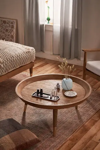 round coffee table decor idea