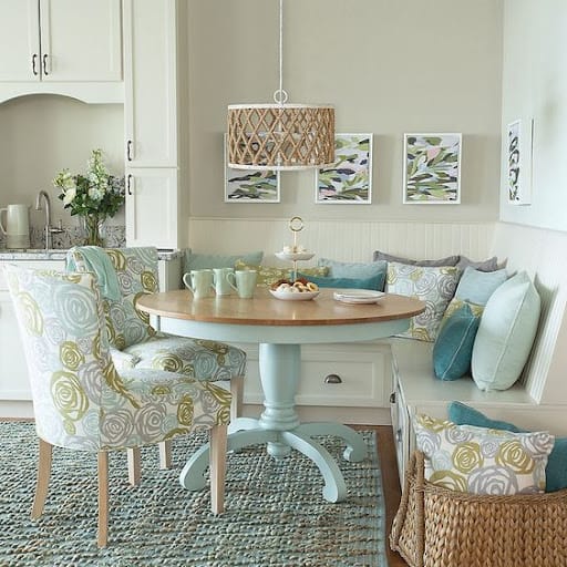 light blue and white dining room idea