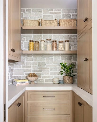 modern walk-in pantry idea 