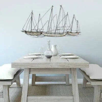 nautical elements in coastal dining room
