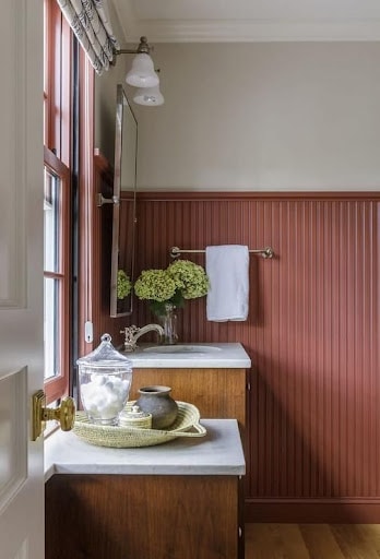 beadboard wainscoted bathroom design