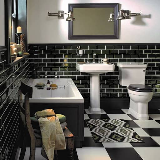 black and white bathroom