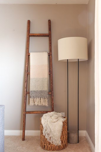 boho blanket storage idea