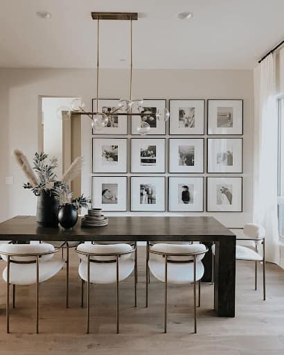 gallery wall in the dining room