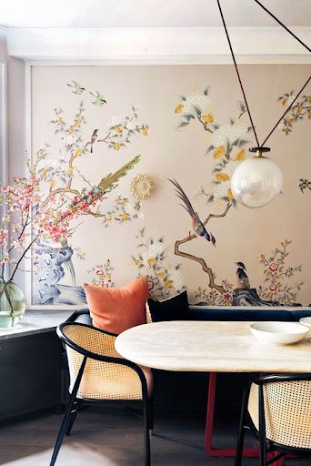 dining room wall decor with wall murals