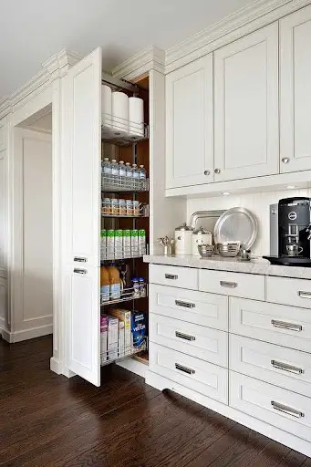 floor to ceiling cabinets with pull out units