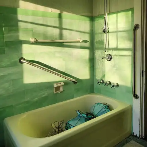 green art deco bathroom idea