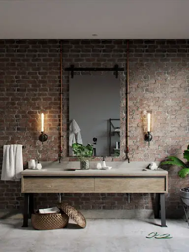 industrial bathroom lighting idea over mirror
