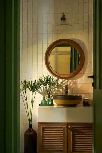 green japanese bathroom idea