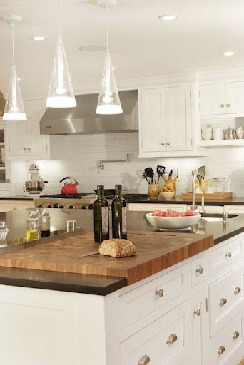 kitchen island design with a cutting board