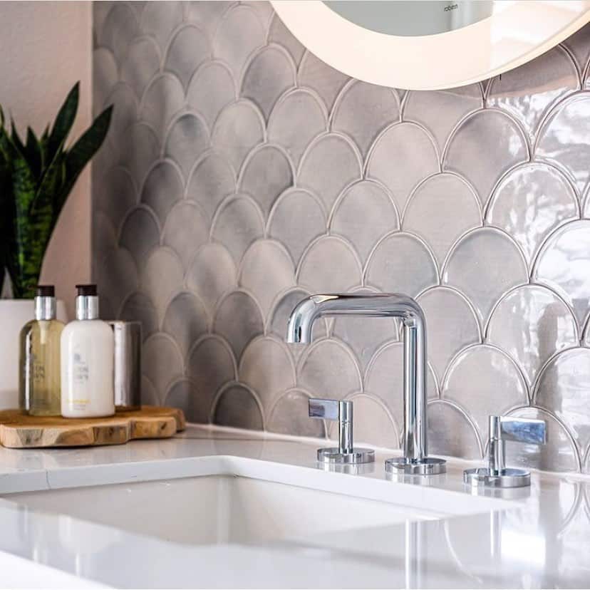 bathroom mermaid tile backsplash