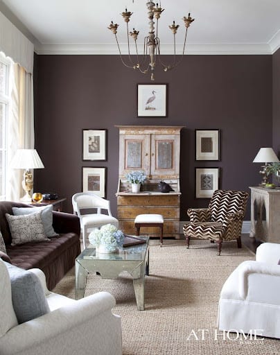 muted brown living room design