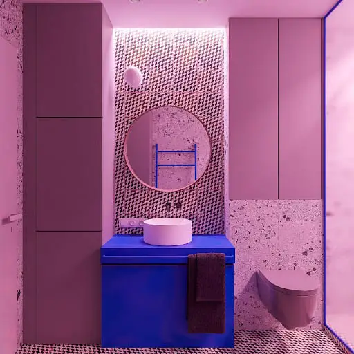neon lighting in bathroom idea