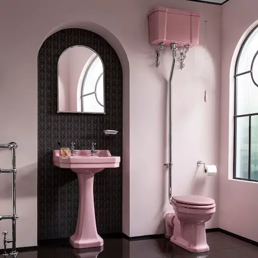 pink art deco bathroom idea