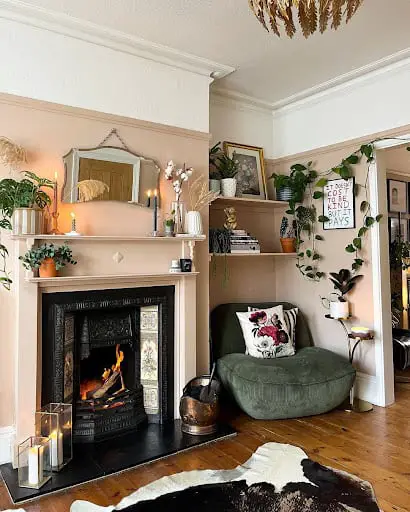 living room decor with plants