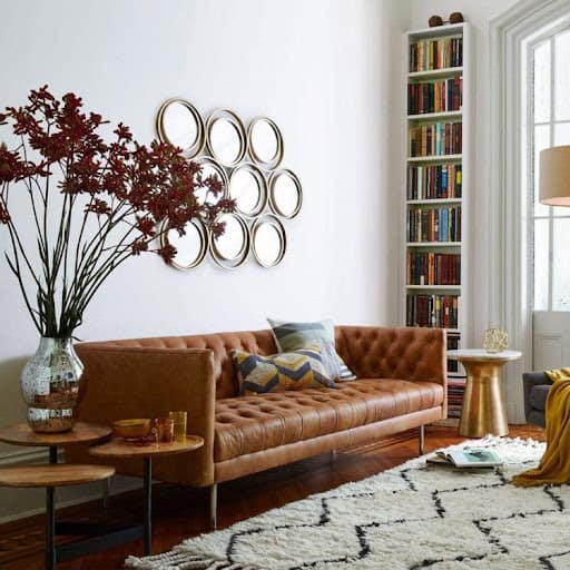 streamlined brown living room