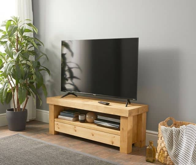 tv stand with books