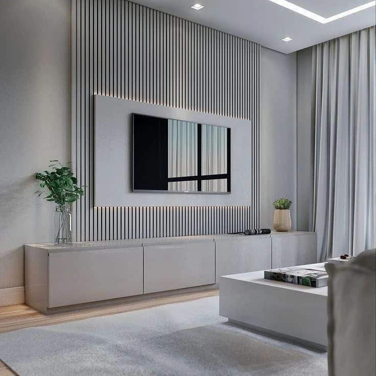 modern white tv console decor