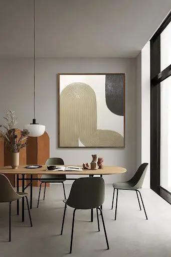 modern dining room wall decor idea