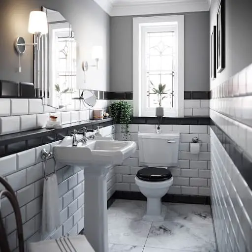 black and white bathroom design