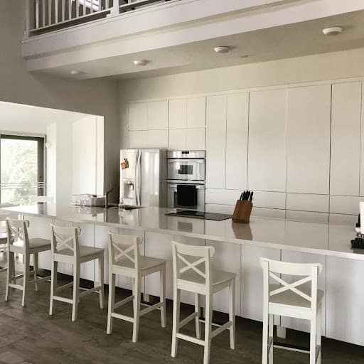 white floor to ceiling cabinet design