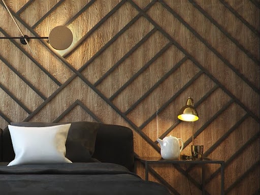 wood accent wall idea with patterns