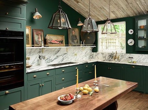 green kitchen design