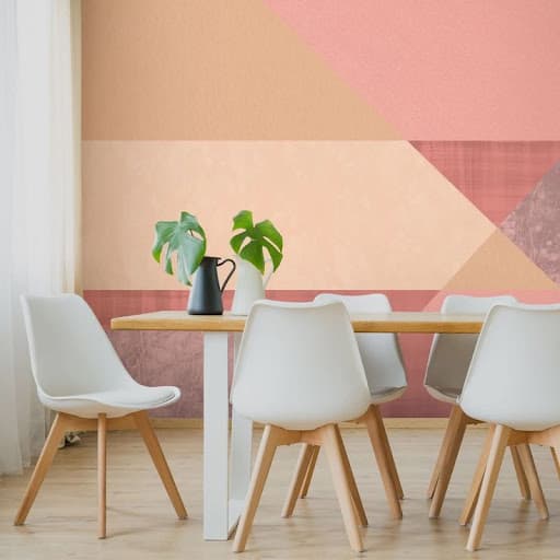 dining room geometric accent wall idea